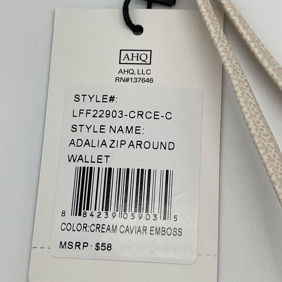 London Fog Adalia Zip Around Wallet Wristlet Cream Caviar NWT - Picture 4 of 10